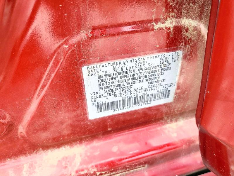 Aukcja sprzedaży 2018 Nissan Sentra, vin: 3N1CB7AP7JY212562, numer aukcji: 59135376