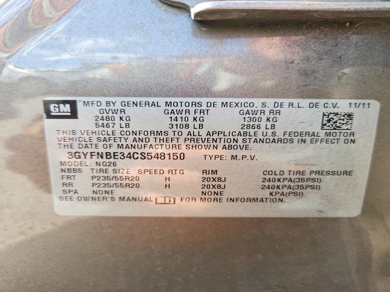 Продаж на аукціоні авто 2012 Cadillac Srx, vin: 3GYFNBE34CS548150, номер лоту: 58806406