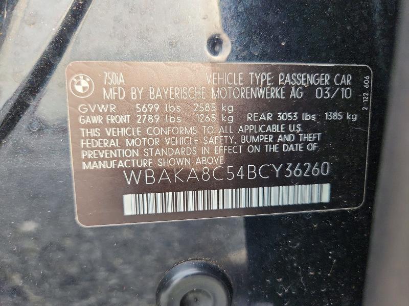 2011 Bmw Alpina B7 მანქანა იყიდება აუქციონზე, vin: WBAKA8C54BCY36260, აუქციონის ნომერი: 57606276