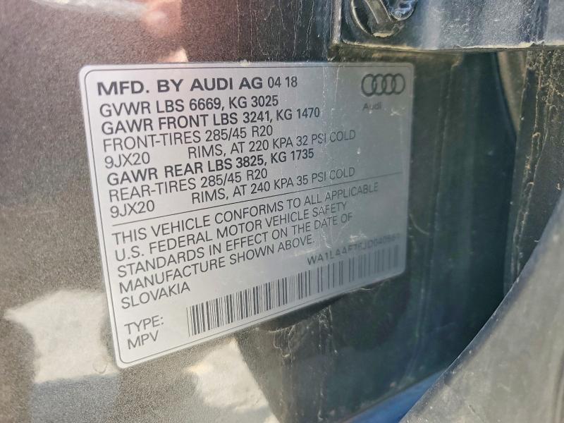 2018 Audi Q7 მანქანა იყიდება აუქციონზე, vin: WA1LAAF76JD040561, აუქციონის ნომერი: 56714886