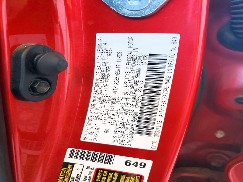 Продаж на аукціоні авто 2014 Toyota Tacoma, vin: 3TMJU4GN4EM169508, номер лоту: 57443326