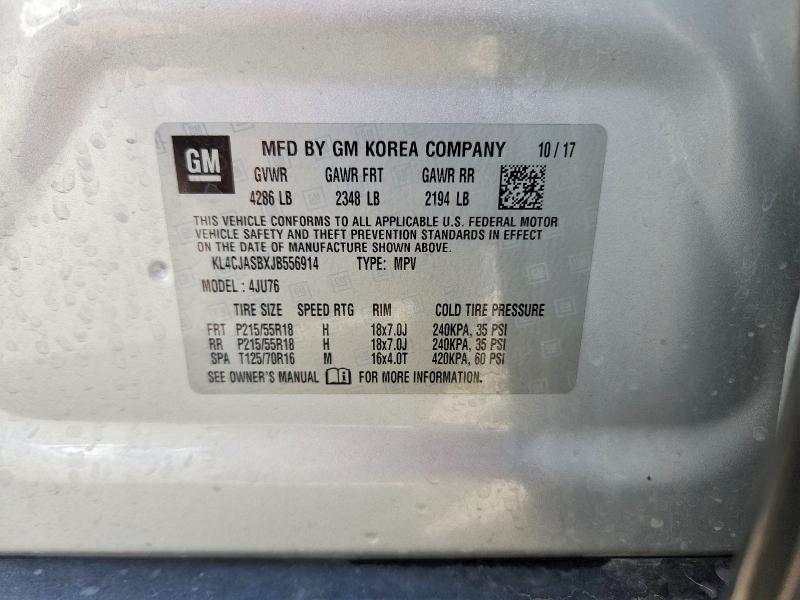 55653146 :رقم المزاد ، KL4CJASBXJB556914 vin ، 2018 Buick Encore مزاد بيع