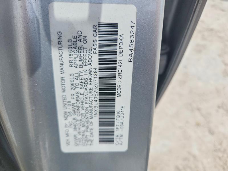 Aukcja sprzedaży 2009 Toyota Corolla, vin: 1NXBU40E29Z071394, numer aukcji: 56498616
