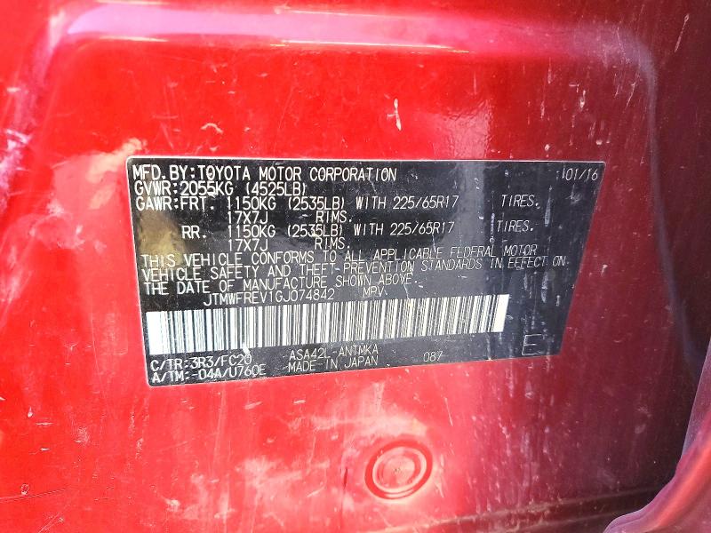 Продаж на аукціоні авто 2016 Toyota Rav4, vin: JTMWFREV1GJ074842, номер лоту: 56544396