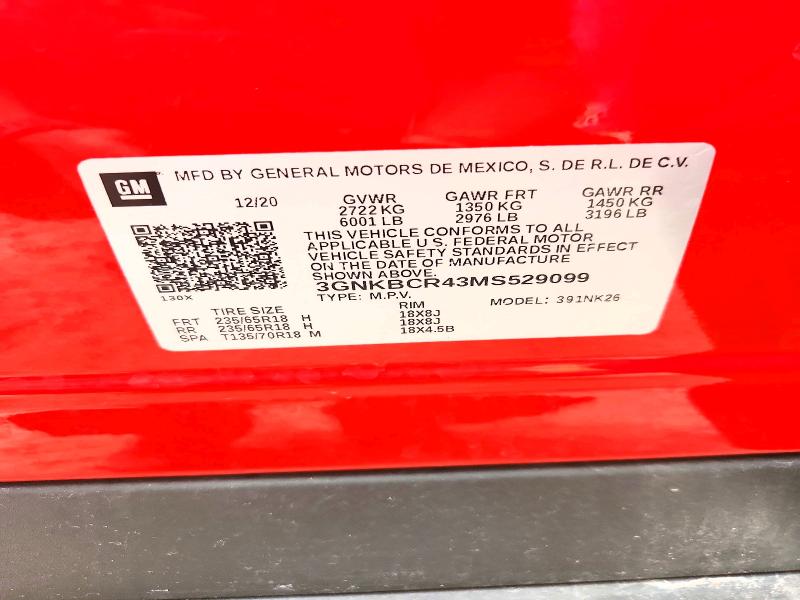 Aukcja sprzedaży 2021 Chevrolet Blazer, vin: 3GNKBCR43MS529099, numer aukcji: 55694296