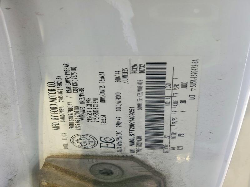58494446 :رقم المزاد ، NM0LS7T29K1409251 vin ، 2019 Ford Transit Connect مزاد بيع