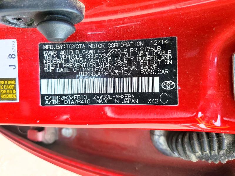 Продажа на аукционе авто 2015 Toyota Prius, vin: JTDKN3DU9F0432152, номер лота: 59070416