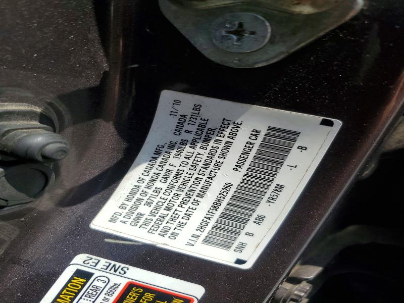Auction sale of the 2011 Honda Civic, vin: 2HGFA1F58BH525260, lot number: 58758546