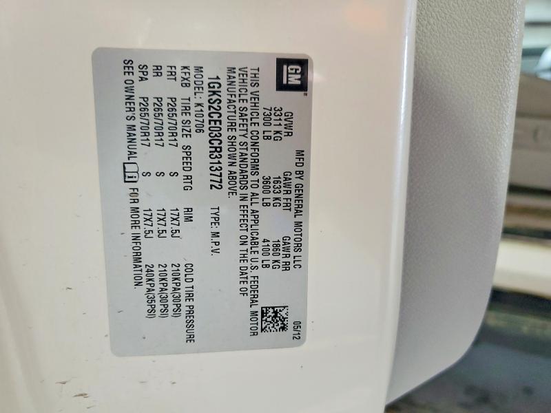 2012 Gmc Yukon მანქანა იყიდება აუქციონზე, vin: 1GKS2CE03CR313772, აუქციონის ნომერი: 57932836