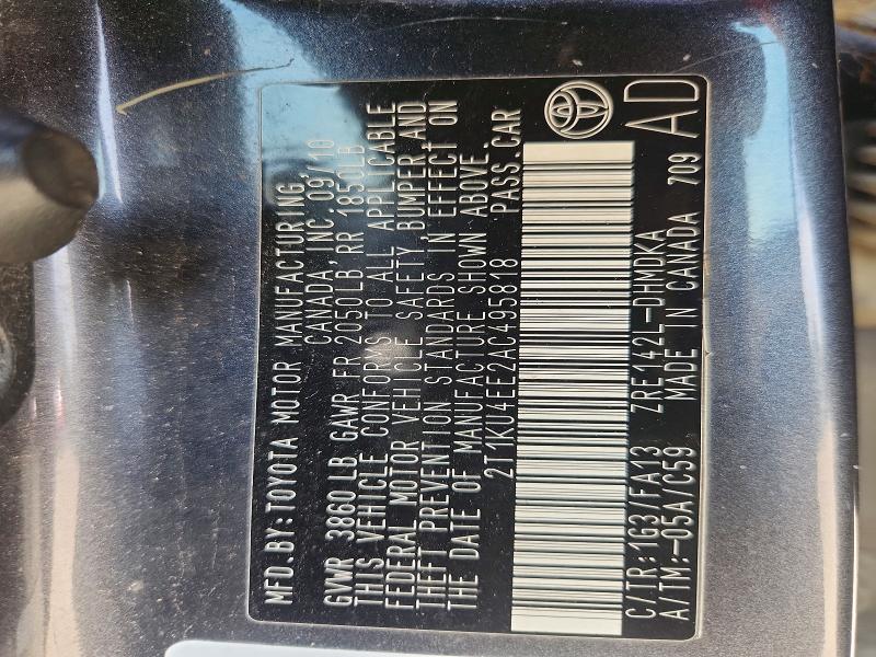 2010 Toyota Matrix მანქანა იყიდება აუქციონზე, vin: 2T1KU4EE2AC495818, აუქციონის ნომერი: 56772256