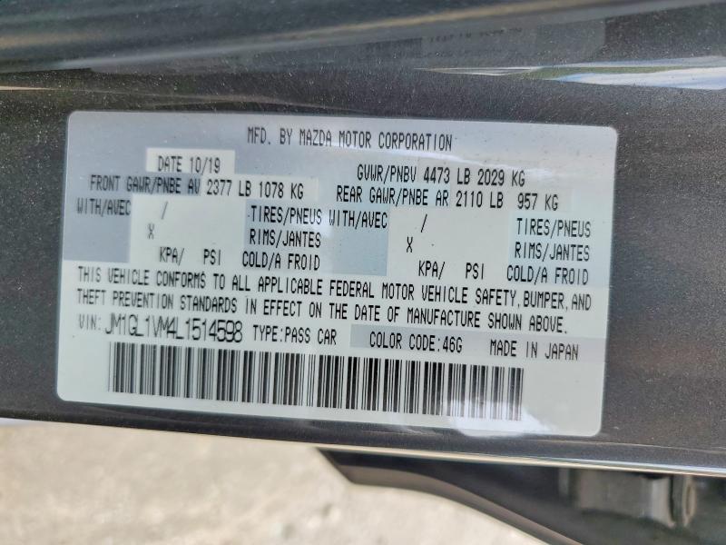 Продаж на аукціоні авто 2020 Mazda 6, vin: JM1GL1VM4L1514598, номер лоту: 56159726