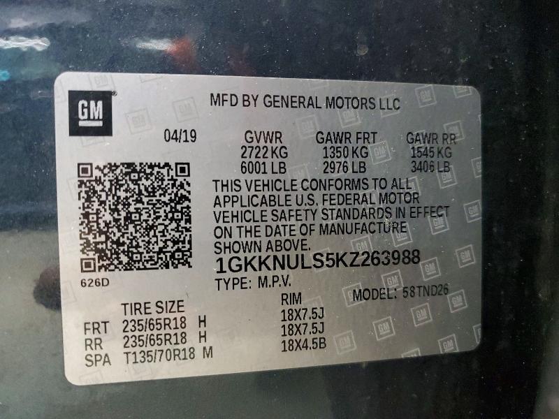 Продажа на аукционе авто 2019 Gmc Acadia, vin: 1GKKNULS5KZ263988, номер лота: 55673736