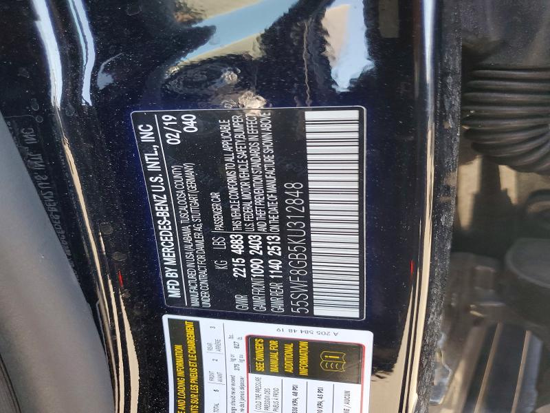 Продаж на аукціоні авто 2019 Mercedes-benz C, vin: 55SWF8GB5KU312848, номер лоту: 57256376