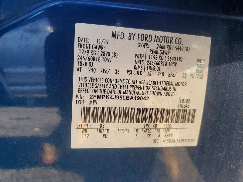 Продажа на аукционе авто 2020 Ford Edge, vin: 2FMPK4J95LBA19042, номер лота: 56831766