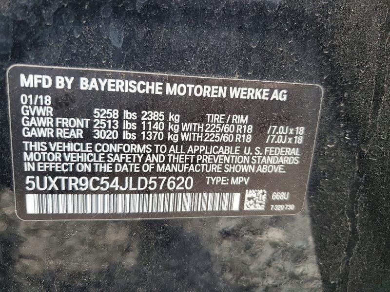 Продажа на аукционе авто 2018 Bmw X3, vin: 5UXTR9C54JLD57620, номер лота: 57212006
