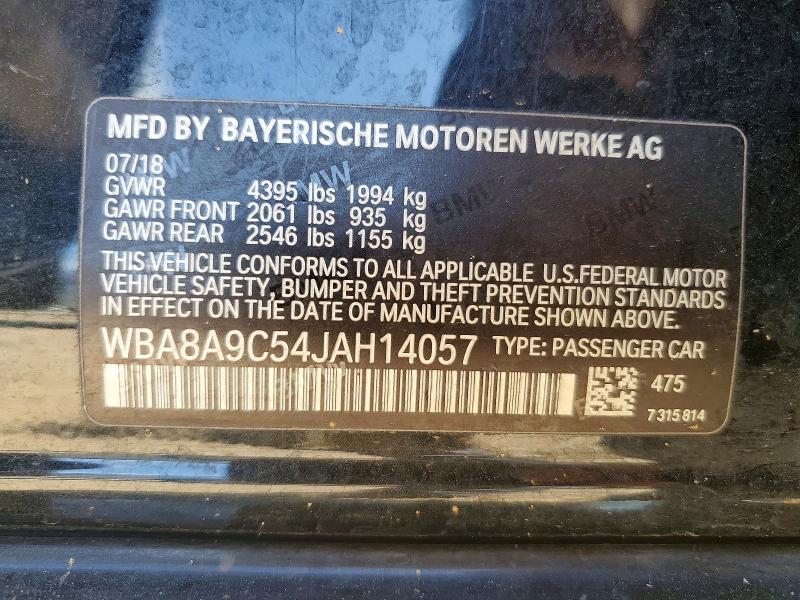 Aukcja sprzedaży 2018 Bmw 320, vin: WBA8A9C54JAH14057, numer aukcji: 56412496