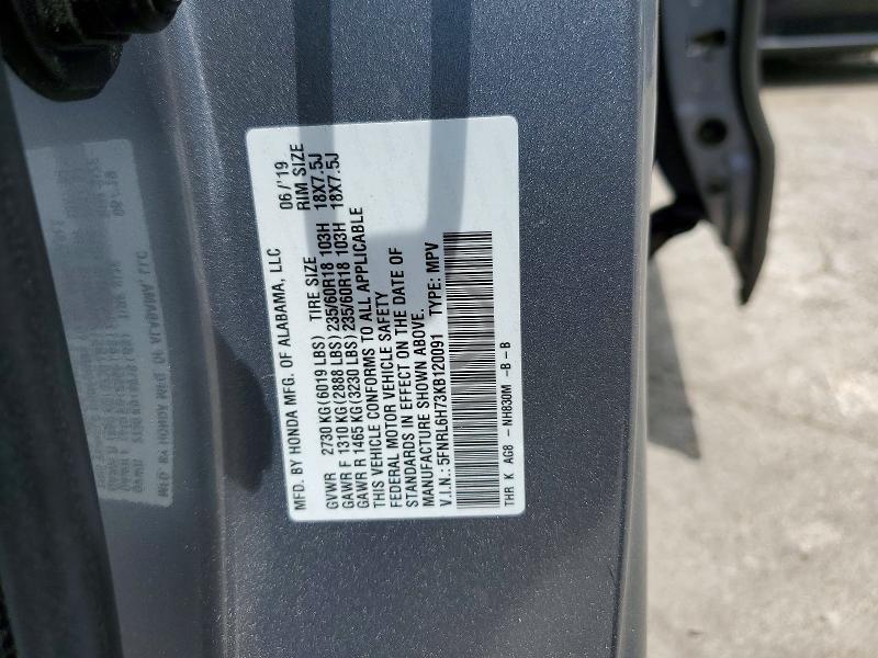 55825856 :رقم المزاد ، 5FNRL6H73KB120091 vin ، 2019 Honda Odyssey مزاد بيع