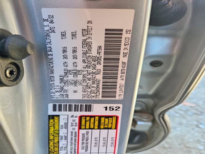 Продажа на аукционе авто 2022 Toyota Tacoma, vin: 3TMCZ5AN3NM496927, номер лота: 56719366
