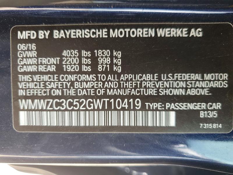 Продажа на аукционе авто 2016 Mini Cooper, vin: WMWZC3C52GWT10419, номер лота: 57410986