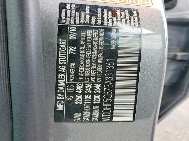 Aukcja sprzedaży 2011 Mercedes-benz E, vin: WDDHF5GB7BA331361, numer aukcji: 58239376