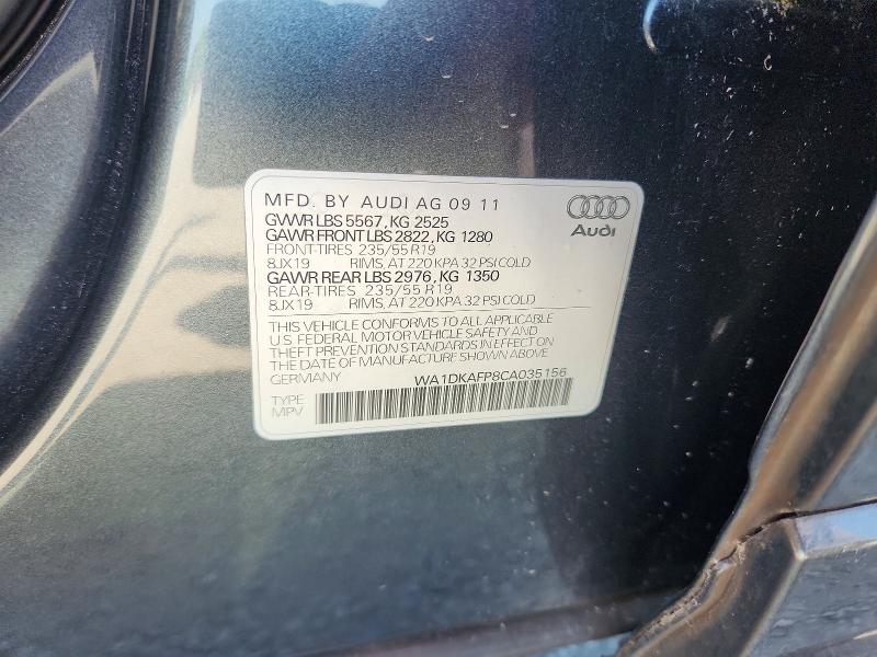 Aukcja sprzedaży 2012 Audi Q5, vin: WA1DKAFP8CA035156, numer aukcji: 57340016