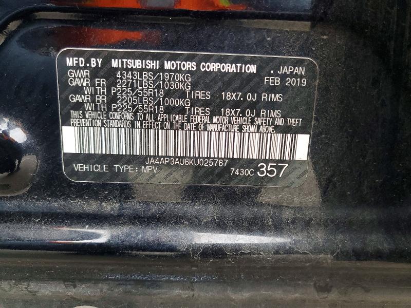 Aukcja sprzedaży 2019 Mitsubishi Outlander Sport, vin: JA4AP3AU6KU025767, numer aukcji: 57972526