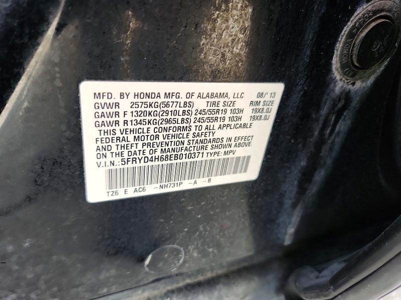 Продажа на аукционе авто 2014 Acura Mdx, vin: 5FRYD4H68EB010371, номер лота: 57027866