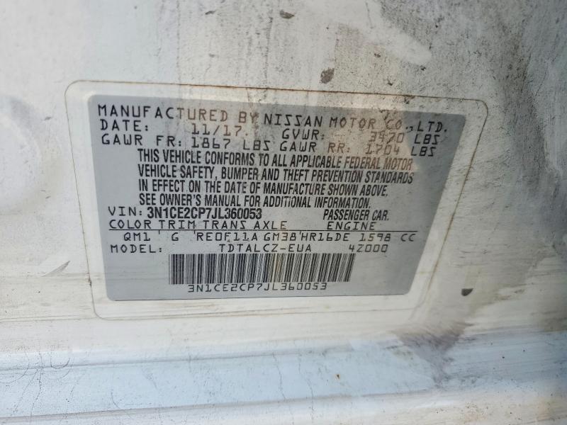 Продаж на аукціоні авто 2018 Nissan Versa Note, vin: 3N1CE2CP7JL360053, номер лоту: 58445556