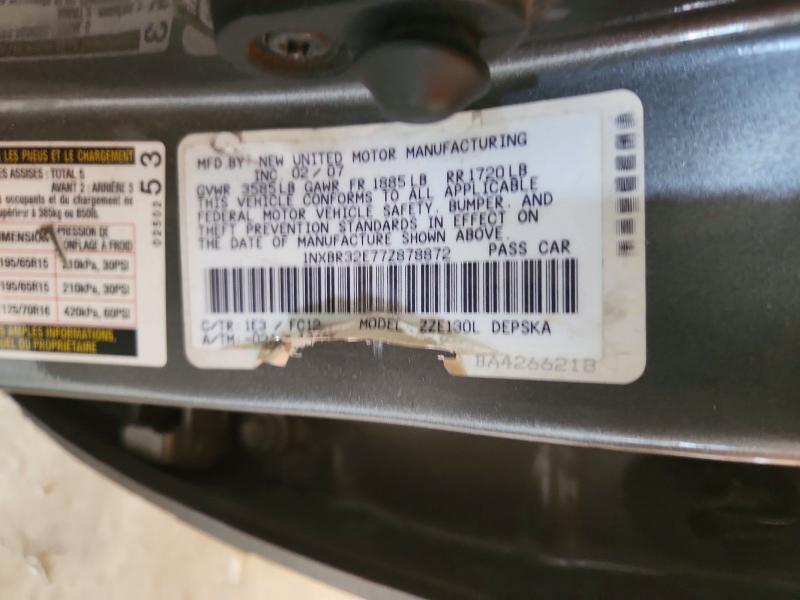 Aukcja sprzedaży 2007 Toyota Corolla, vin: 1NXBR32E77Z878872, numer aukcji: 55818146