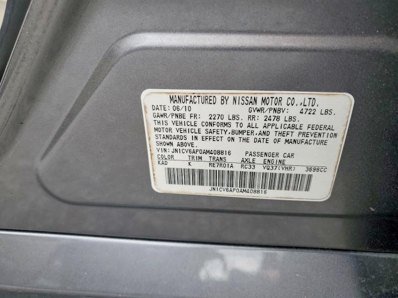 Aukcja sprzedaży 2010 Infiniti G37 Sedan, vin: JN1CV6AP0AM408816, numer aukcji: 56308946