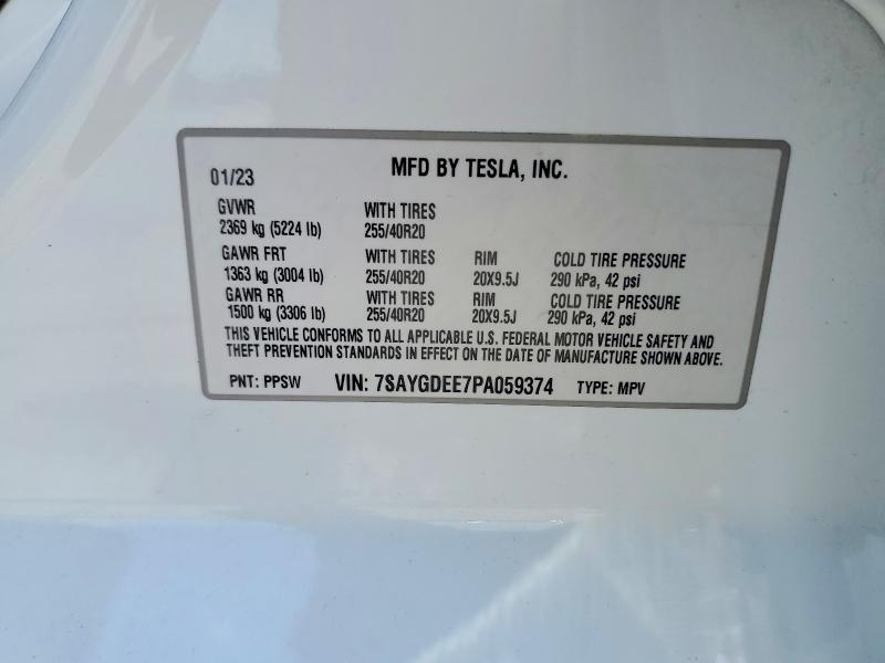 Продажа на аукционе авто 2023 Tesla Model Y, vin: 7SAYGDEE7PA059374, номер лота: 56977176
