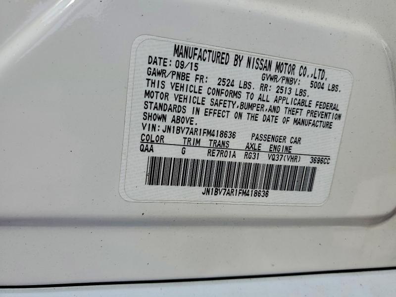 Продажа на аукционе авто 2015 Infiniti Q50, vin: JN1BV7AR1FM418636, номер лота: 58896126