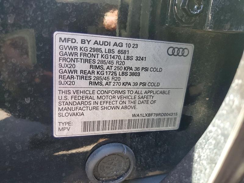 Продажа на аукционе авто 2024 Audi Q7, vin: WA1LXBF79RD004315, номер лота: 61744636