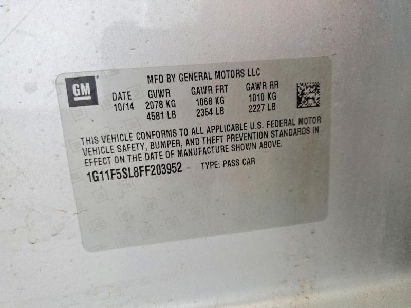 Aukcja sprzedaży 2015 Chevrolet Malibu, vin: 1G11F5SL8FF203952, numer aukcji: 56313476