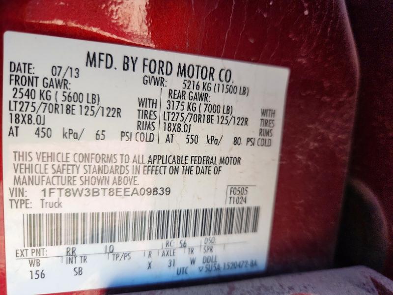 Aukcja sprzedaży 2014 Ford F350, vin: 1FT8W3BT8EEA09839, numer aukcji: 57407926