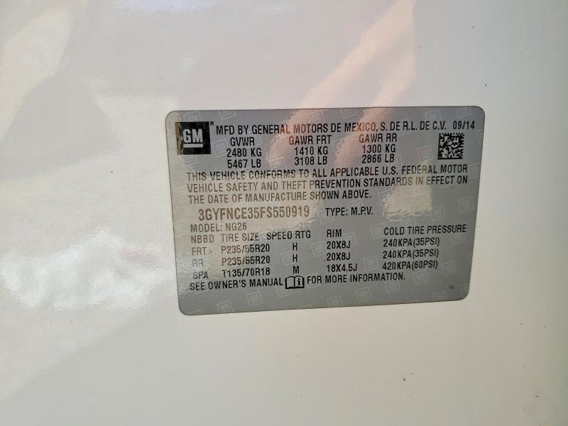 Aukcja sprzedaży 2015 Cadillac Srx, vin: 3GYFNCE35FS550919, numer aukcji: 57735696