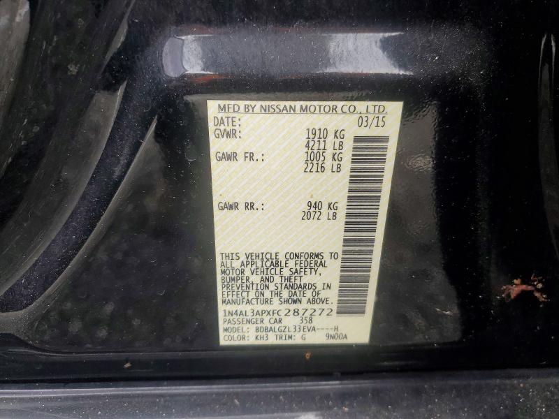 Aukcja sprzedaży 2015 Nissan Altima, vin: 1N4AL3APXFC287272, numer aukcji: 55838176