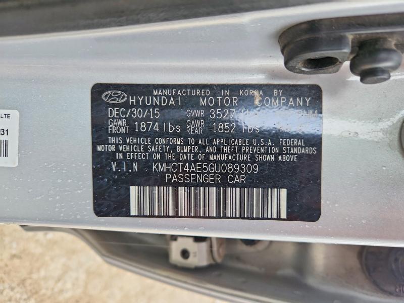 Продаж на аукціоні авто 2016 Hyundai Accent, vin: KMHCT4AE5GU089309, номер лоту: 55963796