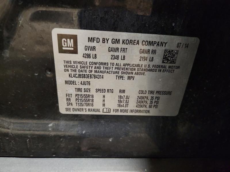 2014 Buick Encore მანქანა იყიდება აუქციონზე, vin: KL4CJBSB3EB784314, აუქციონის ნომერი: 56673886