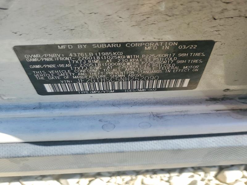 Продажа на аукционе авто 2022 Subaru Crosstrek, vin: JF2GTHSC5NH252090, номер лота: 57971166