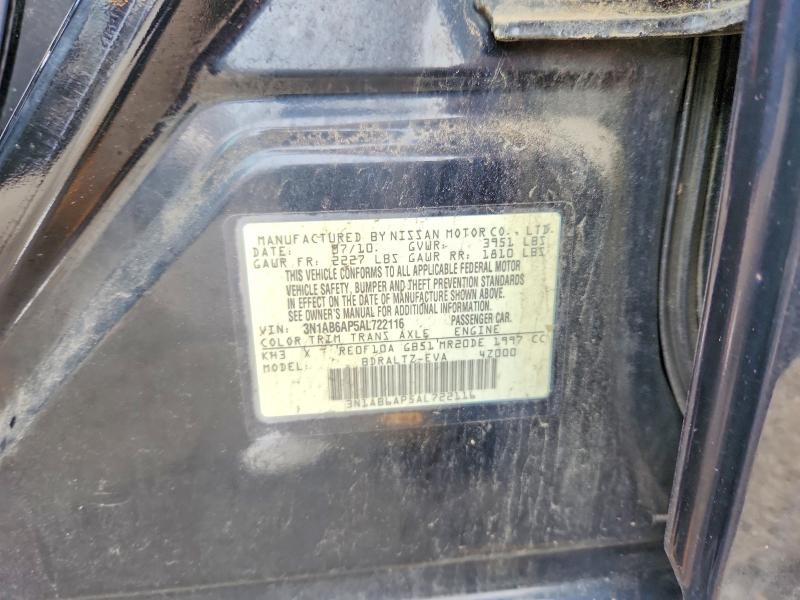 Aukcja sprzedaży 2010 Nissan Sentra, vin: 3N1AB6AP5AL722116, numer aukcji: 56881136