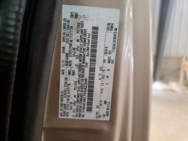 Продажа на аукционе авто 2012 Ford Econoline, vin: 1FBNE3BL7CDA23549, номер лота: 58956676