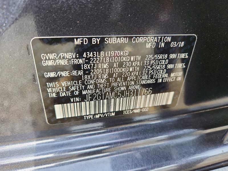 Продажа на аукционе авто 2018 Subaru Crosstrek, vin: JF2GTAMC5JH311766, номер лота: 56787816