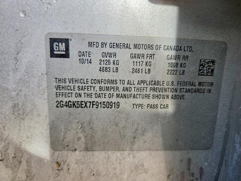 2015 Buick Regal მანქანა იყიდება აუქციონზე, vin: 2G4GK5EX7F9150919, აუქციონის ნომერი: 57675706