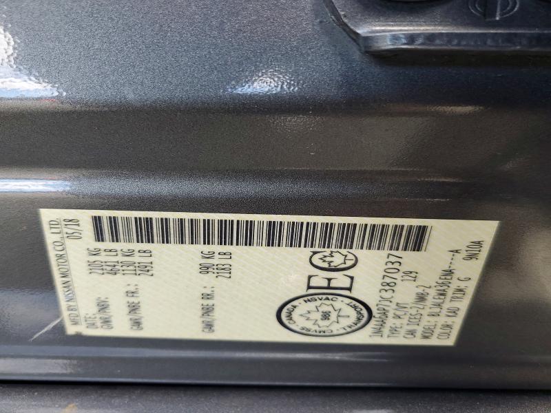 56641966 :رقم المزاد ، 1N4AA6AP7JC387037 vin ، 2018 Nissan Maxima مزاد بيع