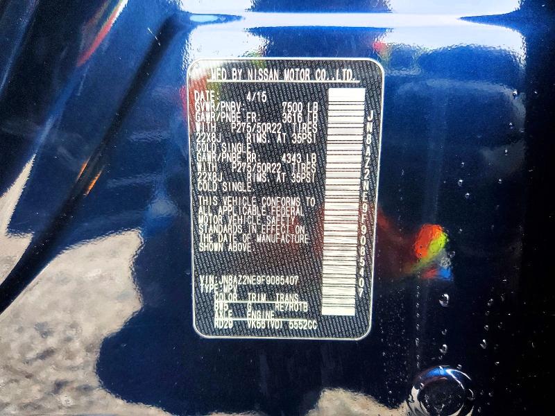 Продаж на аукціоні авто 2015 Infiniti Qx80, vin: JN8AZ2NE9F9085407, номер лоту: 57321946