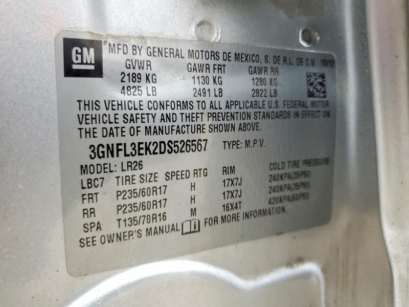 Продаж на аукціоні авто 2013 Chevrolet Captiva, vin: 3GNFL3EK2DS526567, номер лоту: 56077586