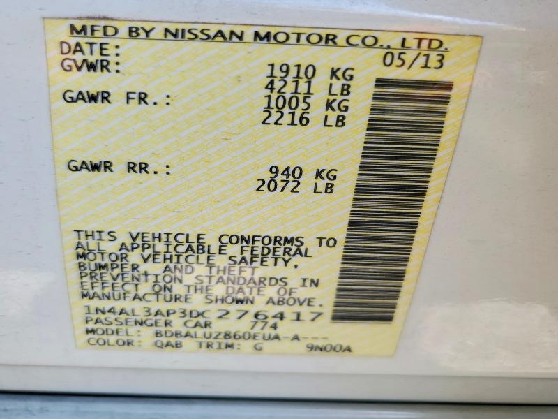 Продажа на аукционе авто 2013 Nissan Altima, vin: 1N4AL3AP3DC276417, номер лота: 57943156