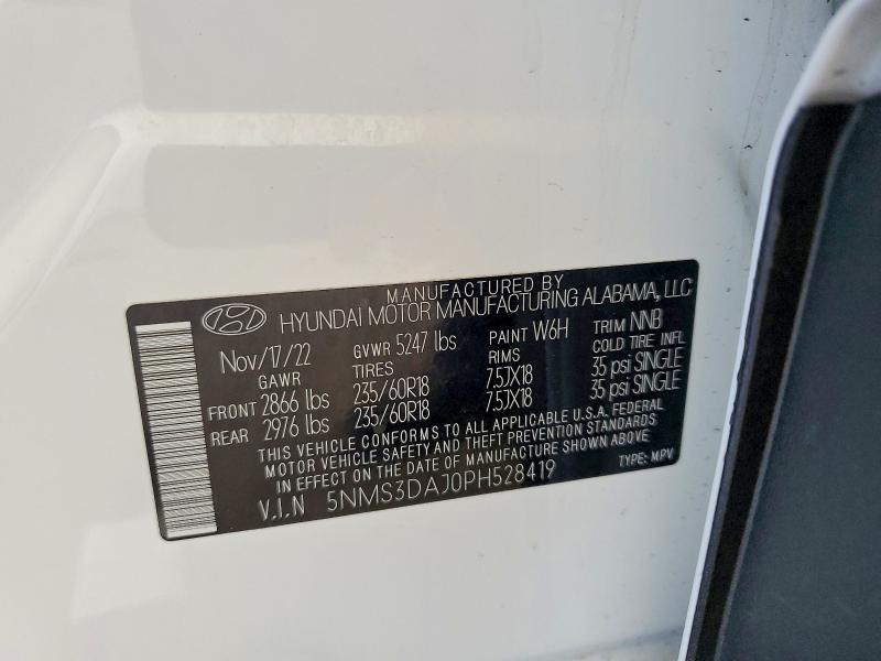 55594486 :رقم المزاد ، 5NMS3DAJ0PH528419 vin ، 2023 Hyundai Santa Fe مزاد بيع