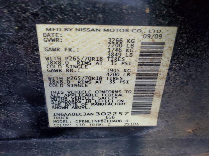 Продажа на аукционе авто 2010 Nissan Titan, vin: 1N6AA0EC3AN302257, номер лота: 56791906